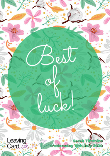 A good luck card showing a floral pattern